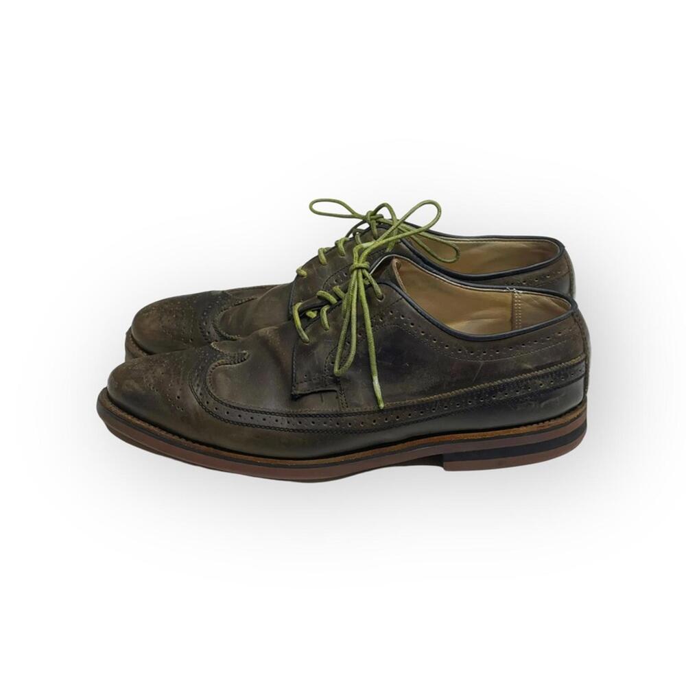 Scoop NYC x Walk Over 𖤐 Oxford Brogues Wingtips 𖤐 Olive Green 𖤐 9.5 𖤐 GQ Mag - Picture 6 of 16